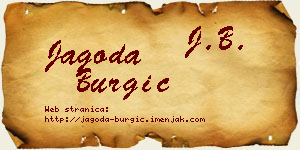Jagoda Burgić vizit kartica